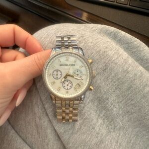 Michael Kors Silver and Gold Watch